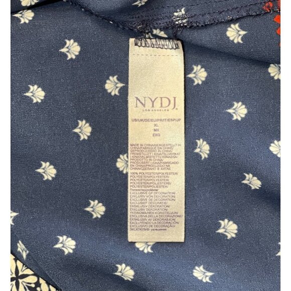 NYDJ LOS ANGELES Women's Split Neck 70's Style Smock Tunic Top XL Multicolor - Picture 10 of 16